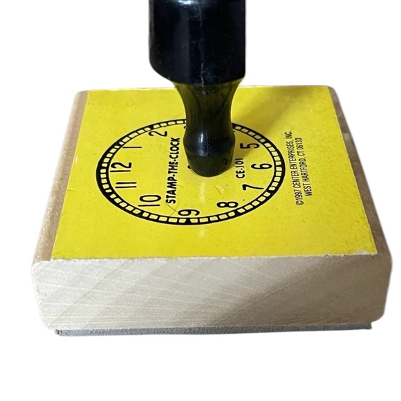 Center Enterprises Learn to Tell Time Clock w/ Numbers Wood Mount Rubber Stamp - Picture 4 of 5